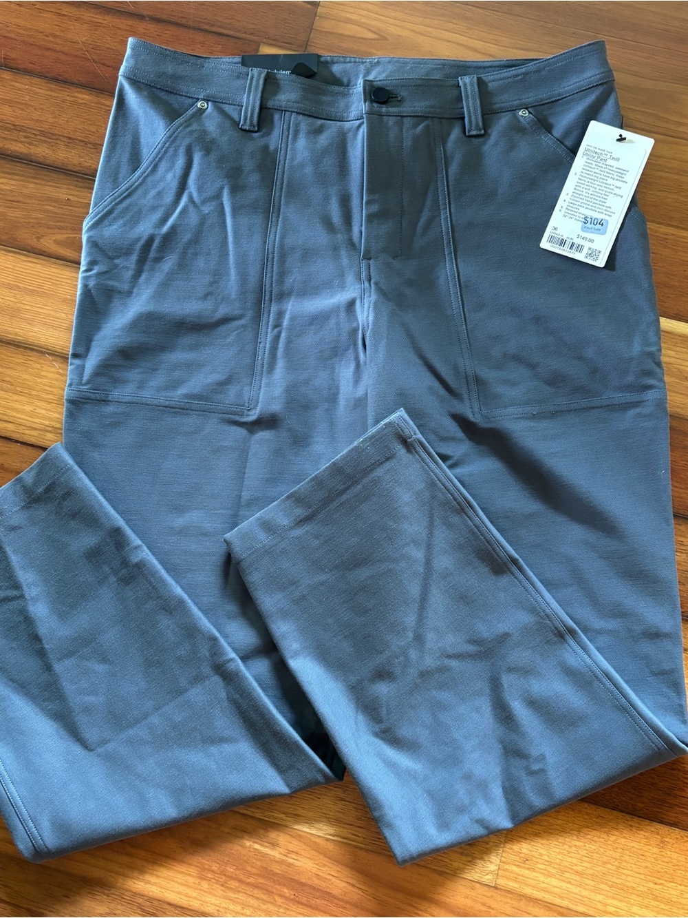 lululemon athletica Men’s Utilitech Twill Pants 36 Oil Gray??